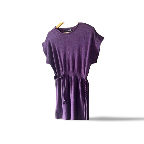 Love Moschino Rich Purple Crew Neck wool Dress - Picture 2 of 9